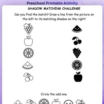 series 8 fruit shadow matching worksheet