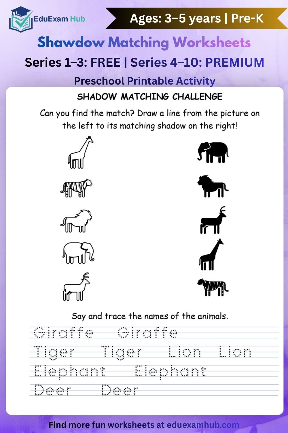 series 9 animal shadow matching worksheet series 9 animal shadow matching worksheet