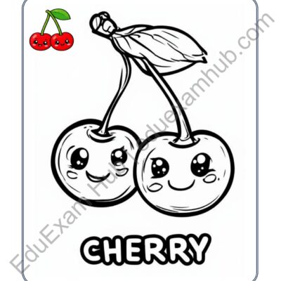 cherry coloring page