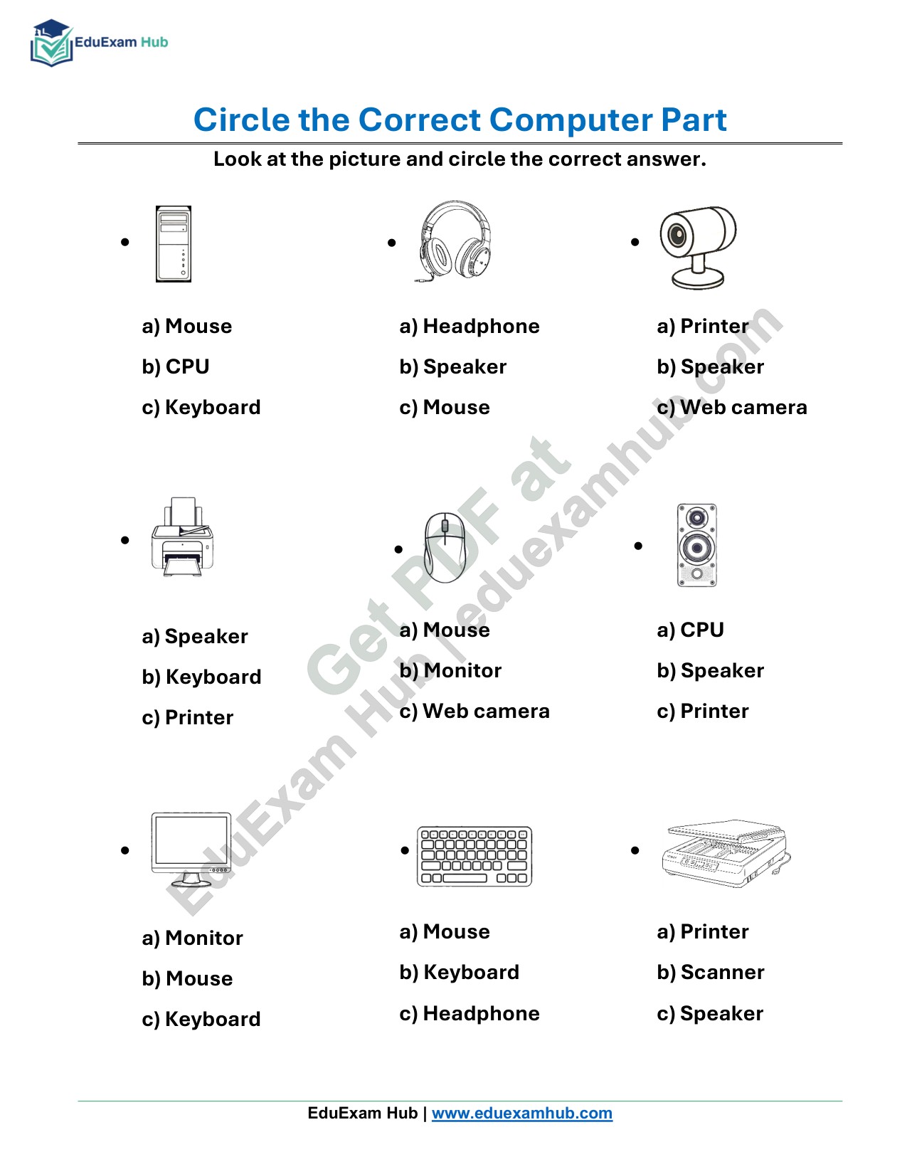 circle the correct computer part – class 1 computer worksheet circle the correct computer part – class 1 computer worksheet