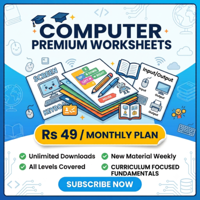 Class 1 Computer Premium Worksheets