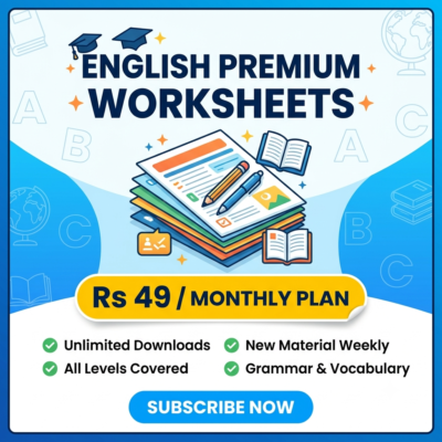 Class 1 English Premium Worksheets