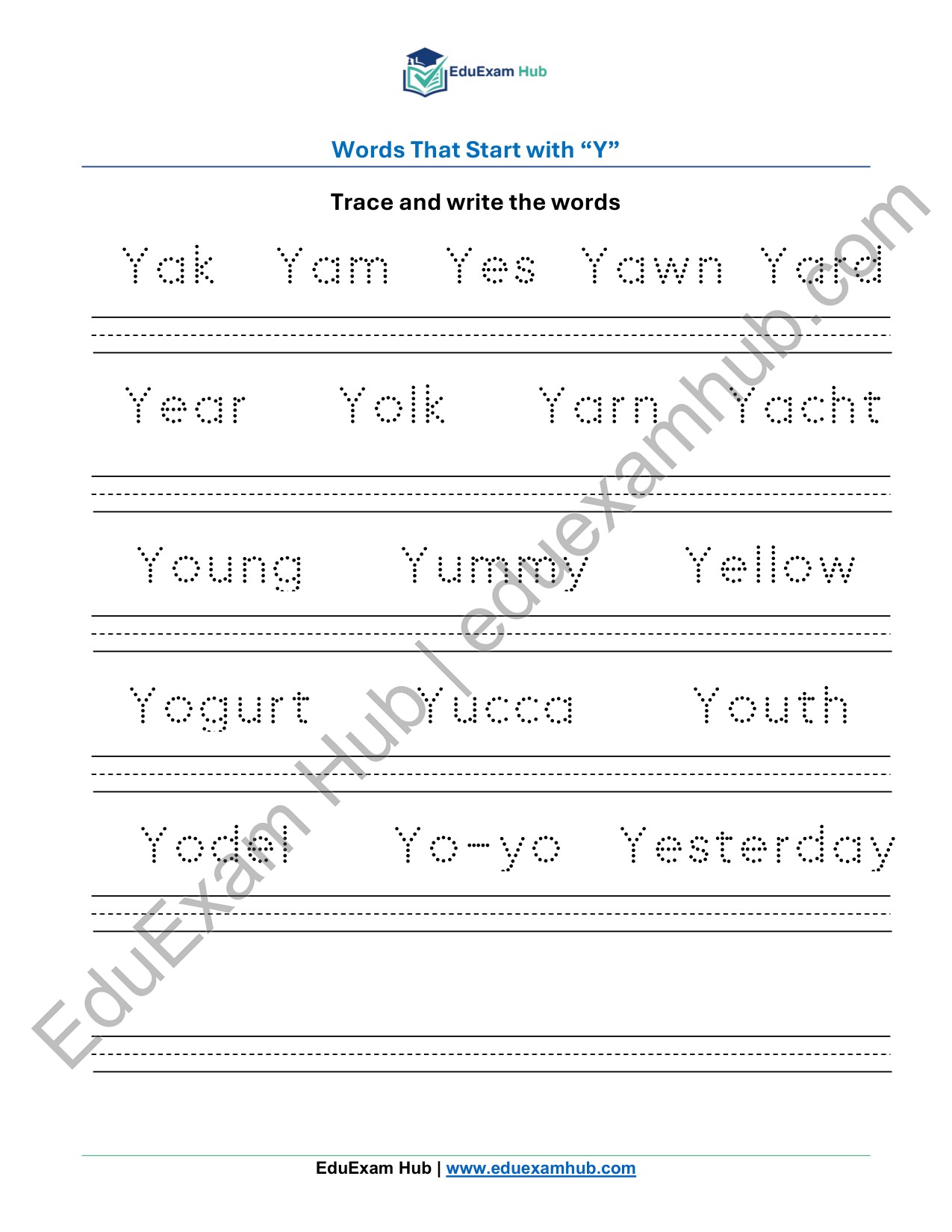 class 1 letter y vocabulary tracing worksheet class 1 letter y vocabulary tracing worksheet