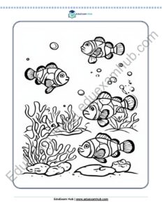 clownfish ocean coloring page