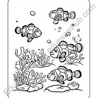 clownfish ocean coloring page