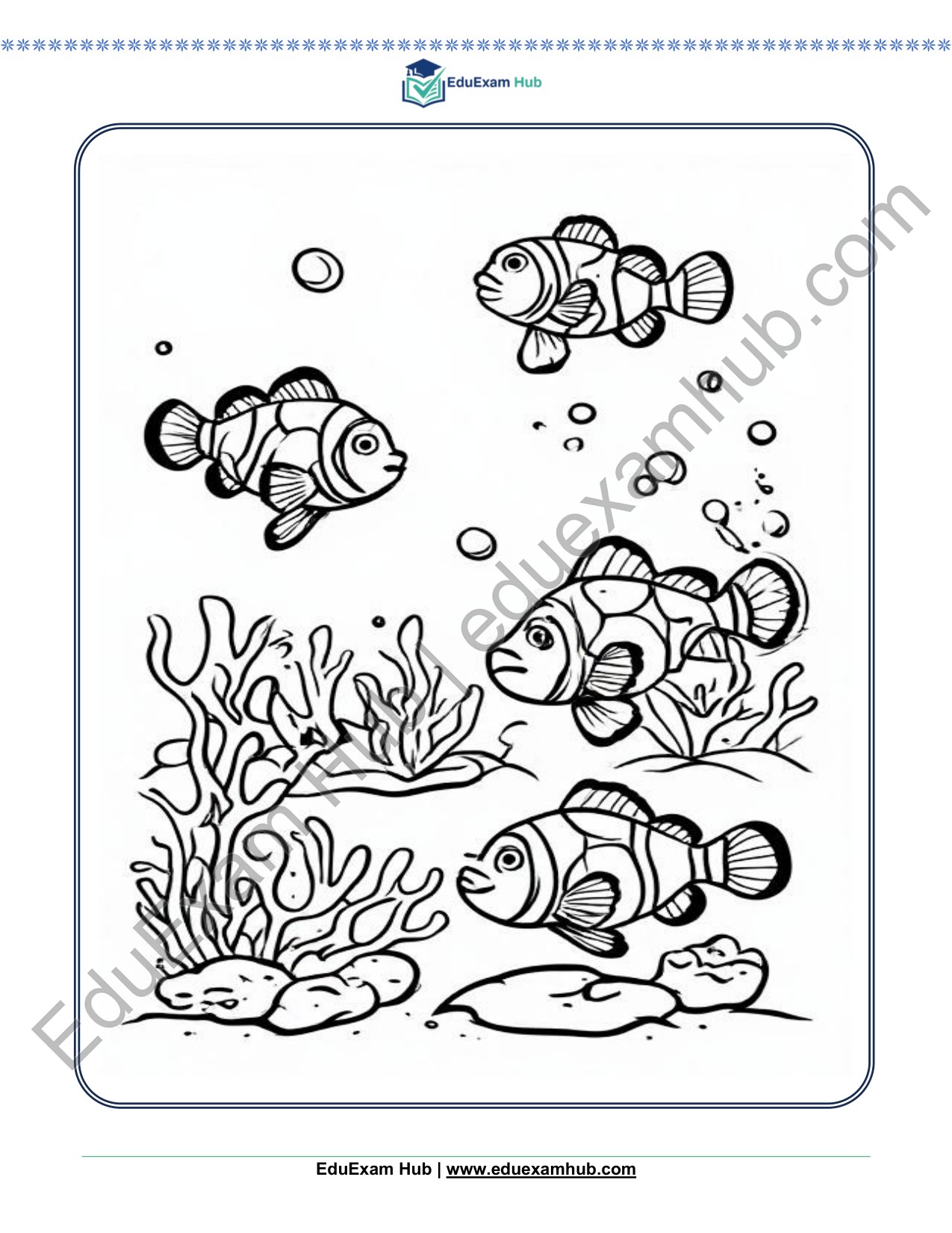 clownfish ocean coloring page clownfish ocean coloring page