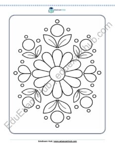 daisy and leaf mandala coloring page