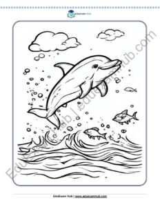 dolphin ocean coloring page