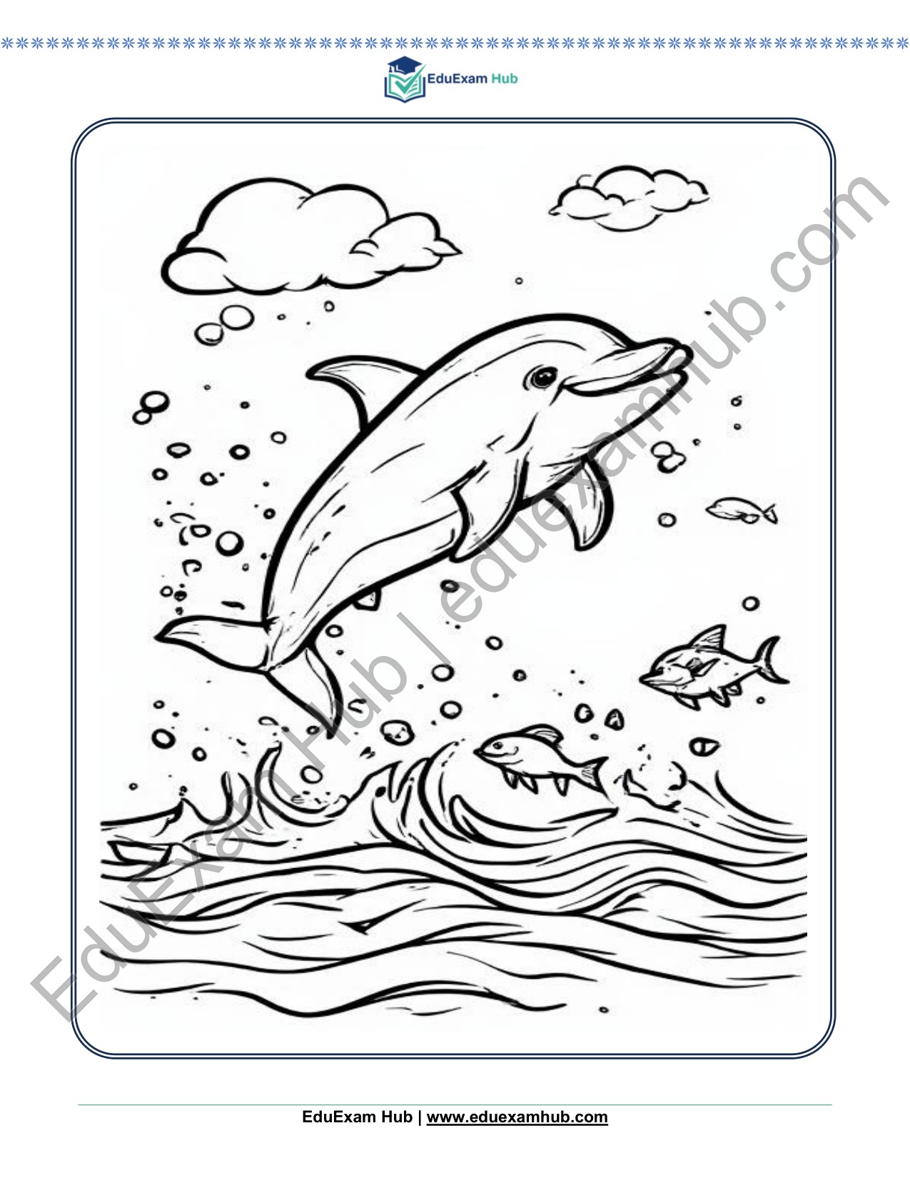 dolphin ocean coloring page dolphin ocean coloring page