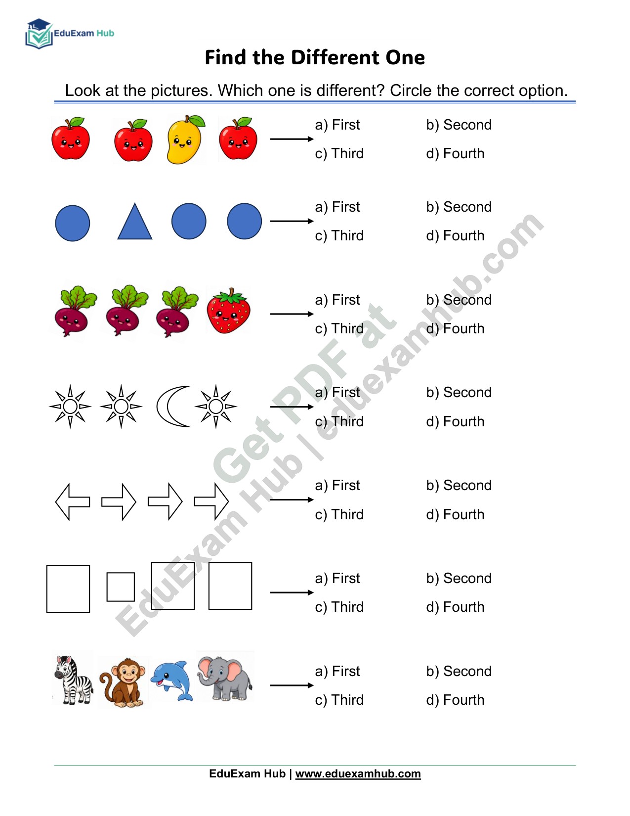 find the different one – picture logic find the different one – picture logic