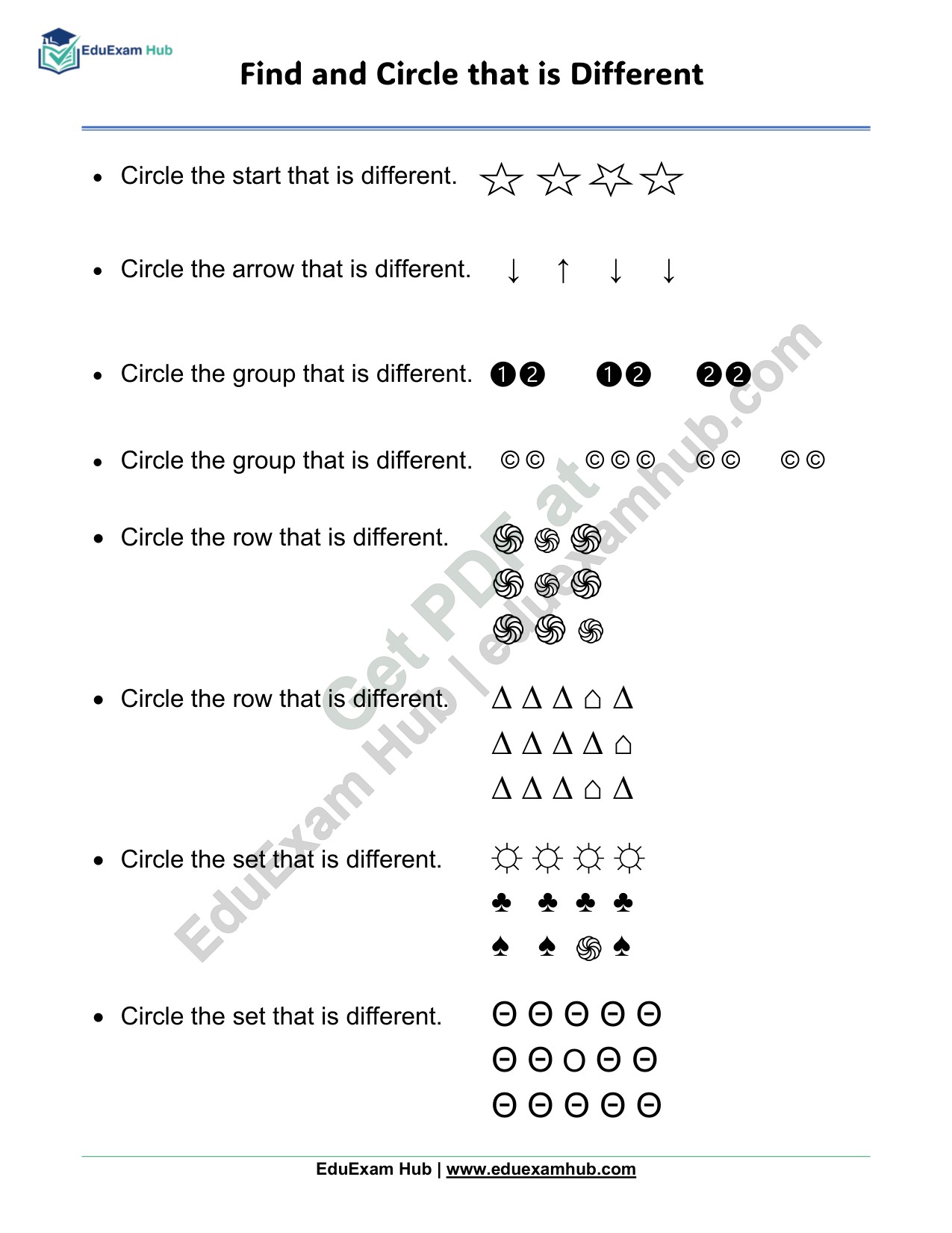find the different one – visual logic find the different one – visual logic