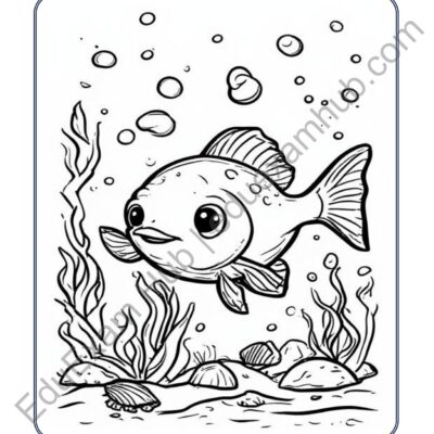 fish and seaweed coloring page