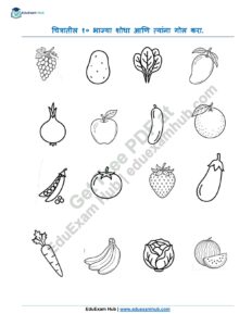 marathi vegetables identification worksheet