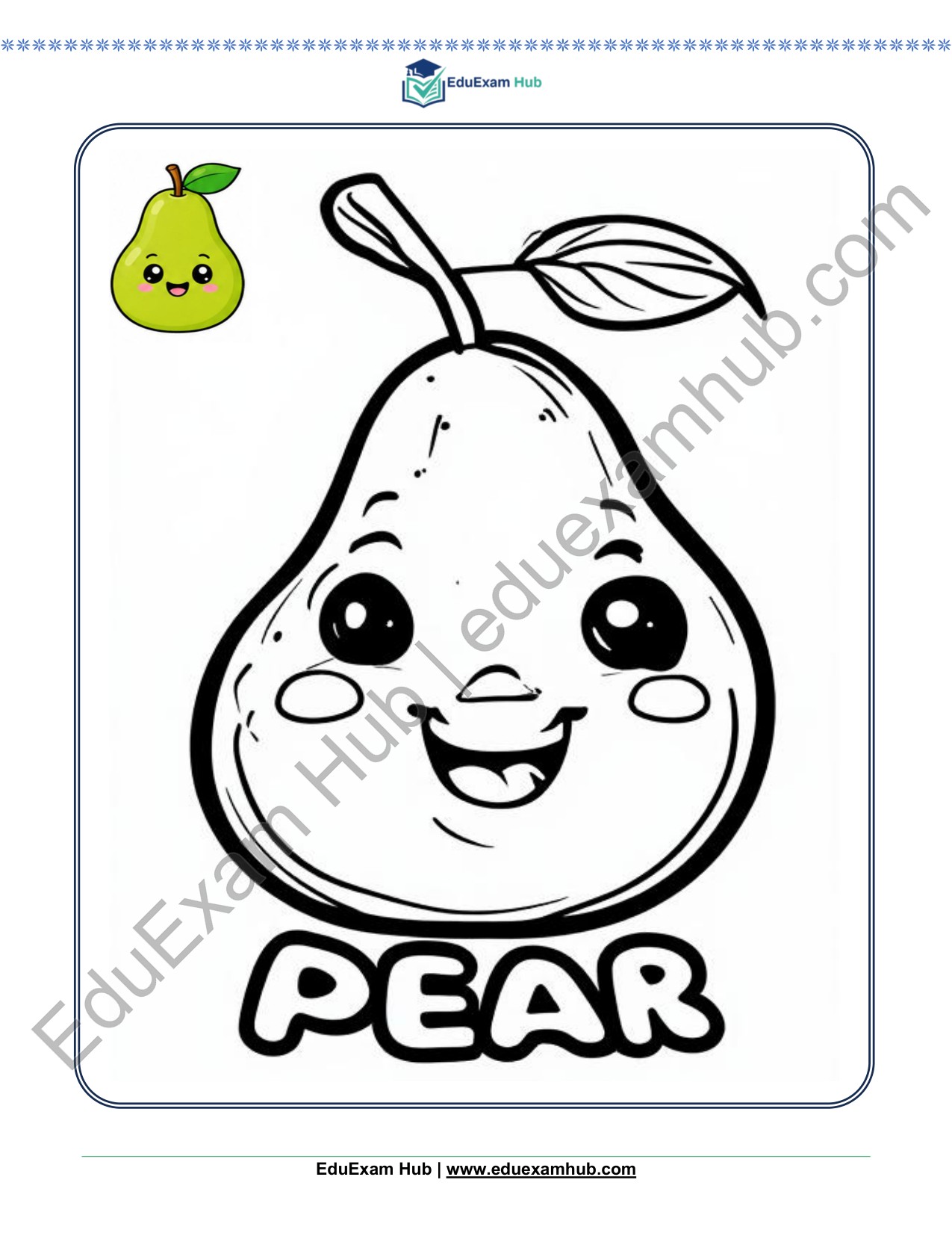 pear coloring page pear coloring page