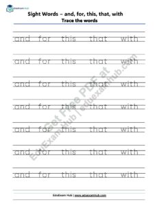 preschool sight words and for this that with