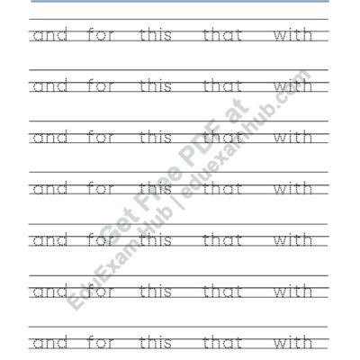 preschool sight words and for this that with
