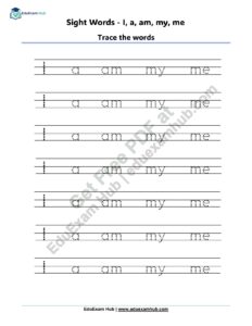 preschool sight words i a am my me