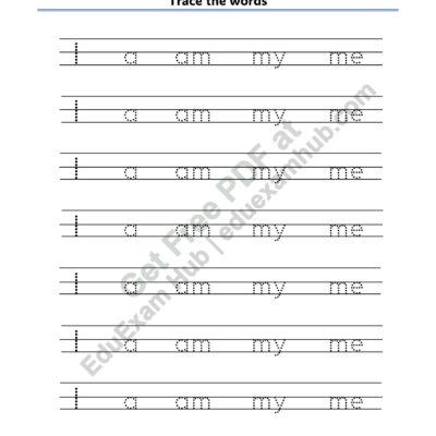 preschool sight words i a am my me