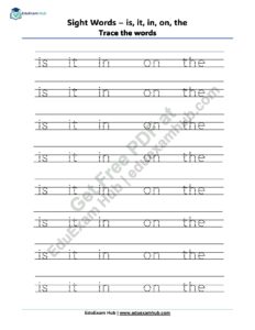 preschool sight words is it in on the