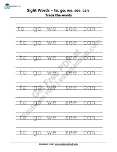 preschool sight words to go we see can