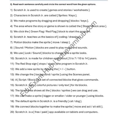 scratchjr coding worksheet class 1