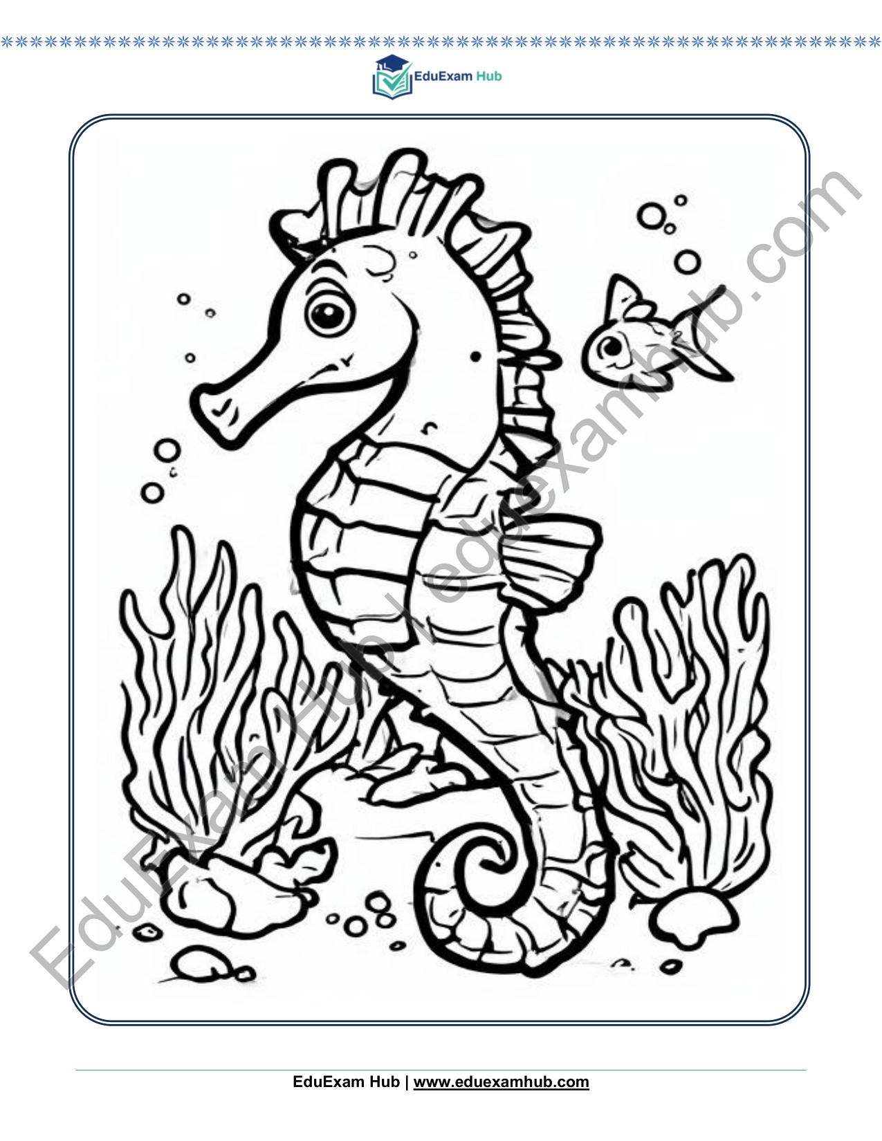 seahorse and seaweed coloring page seahorse and seaweed coloring page