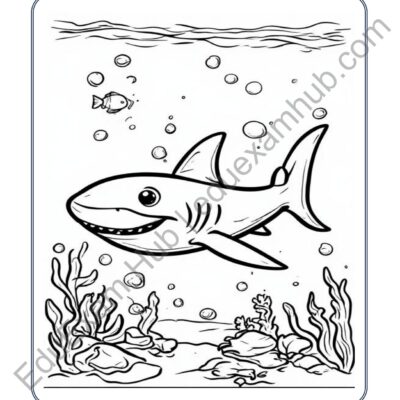 shark ocean coloring page