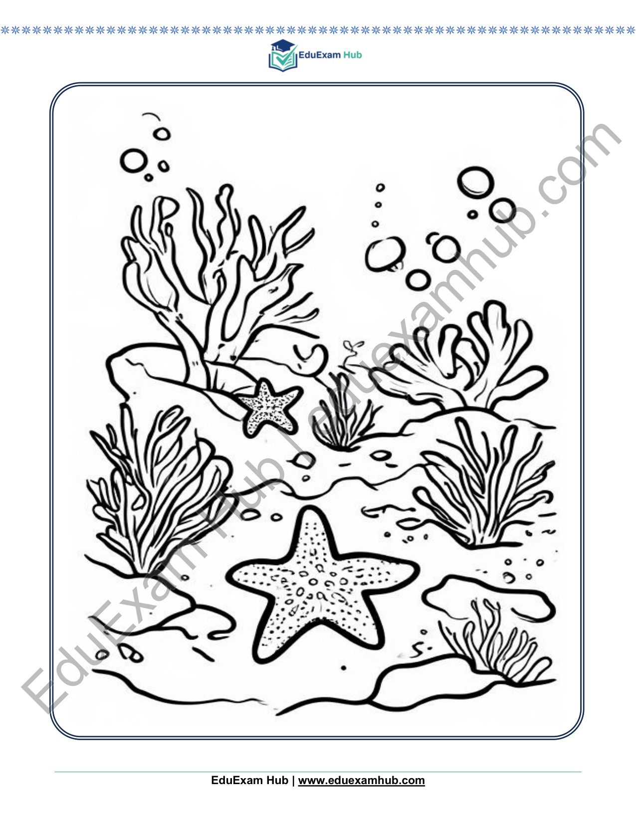 starfish ocean coloring page starfish ocean coloring page