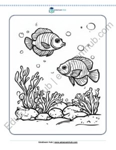 striped fish ocean coloring page