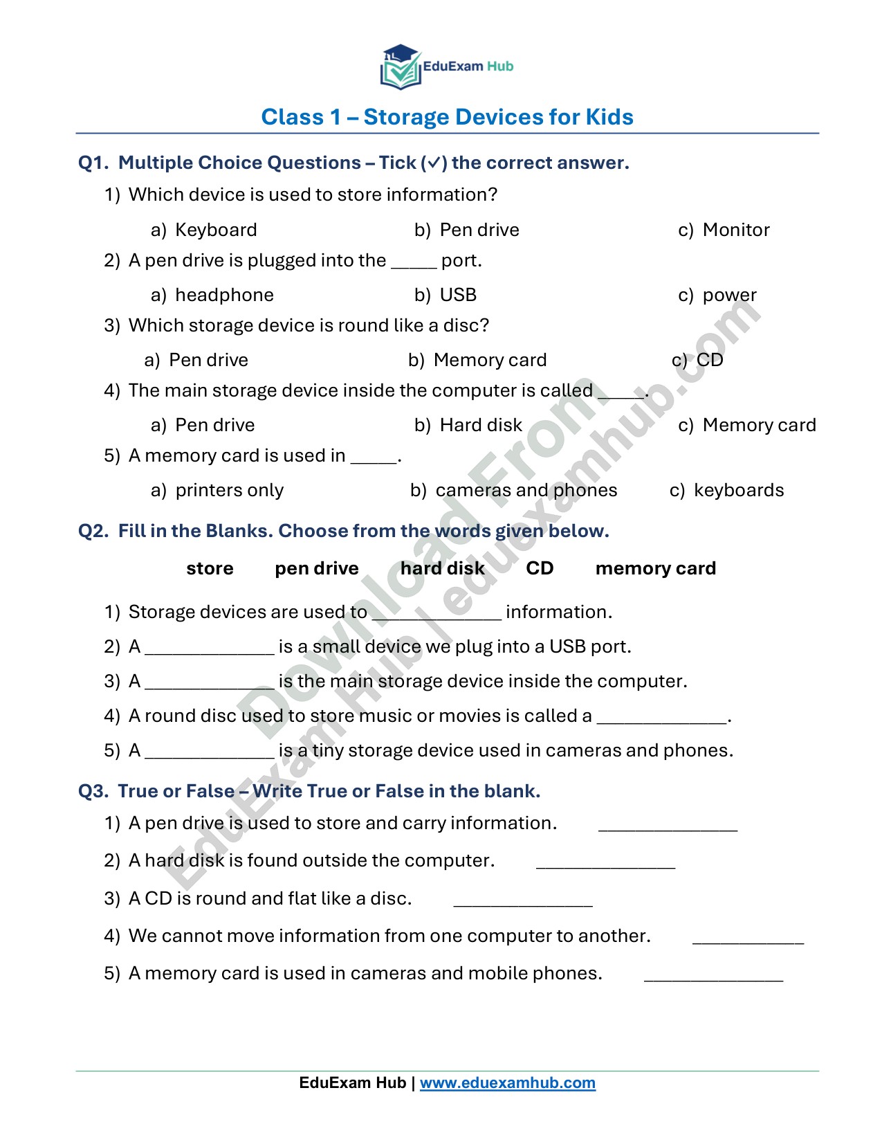 class 1 storage devices for kids worksheet class 1 storage devices for kids worksheet