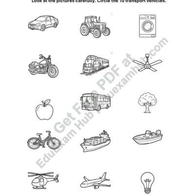 class 1 transport vehicles worksheet identify vehicles