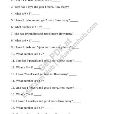 class 2 addition math riddles worksheet