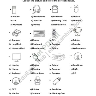 class 2 circle correct computer part worksheet