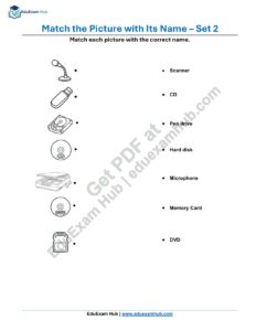 class 2 computer parts matching worksheet set 2