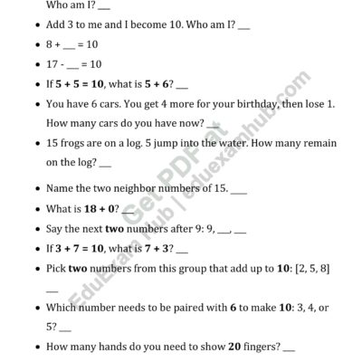Mental Math EduExam Hub | Printable Worksheets by a Teacher