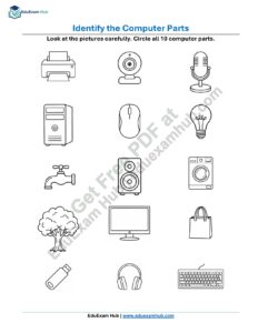 free class 2 identify computer parts worksheet