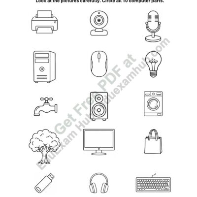 free class 2 identify computer parts worksheet